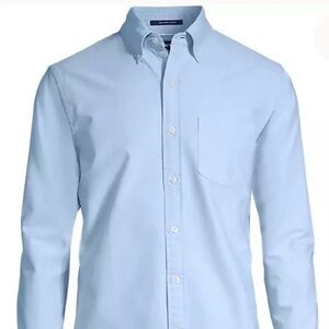 Lands End blue Oxford cloth buttondown dress shirt Tall 15.5 36 NWT